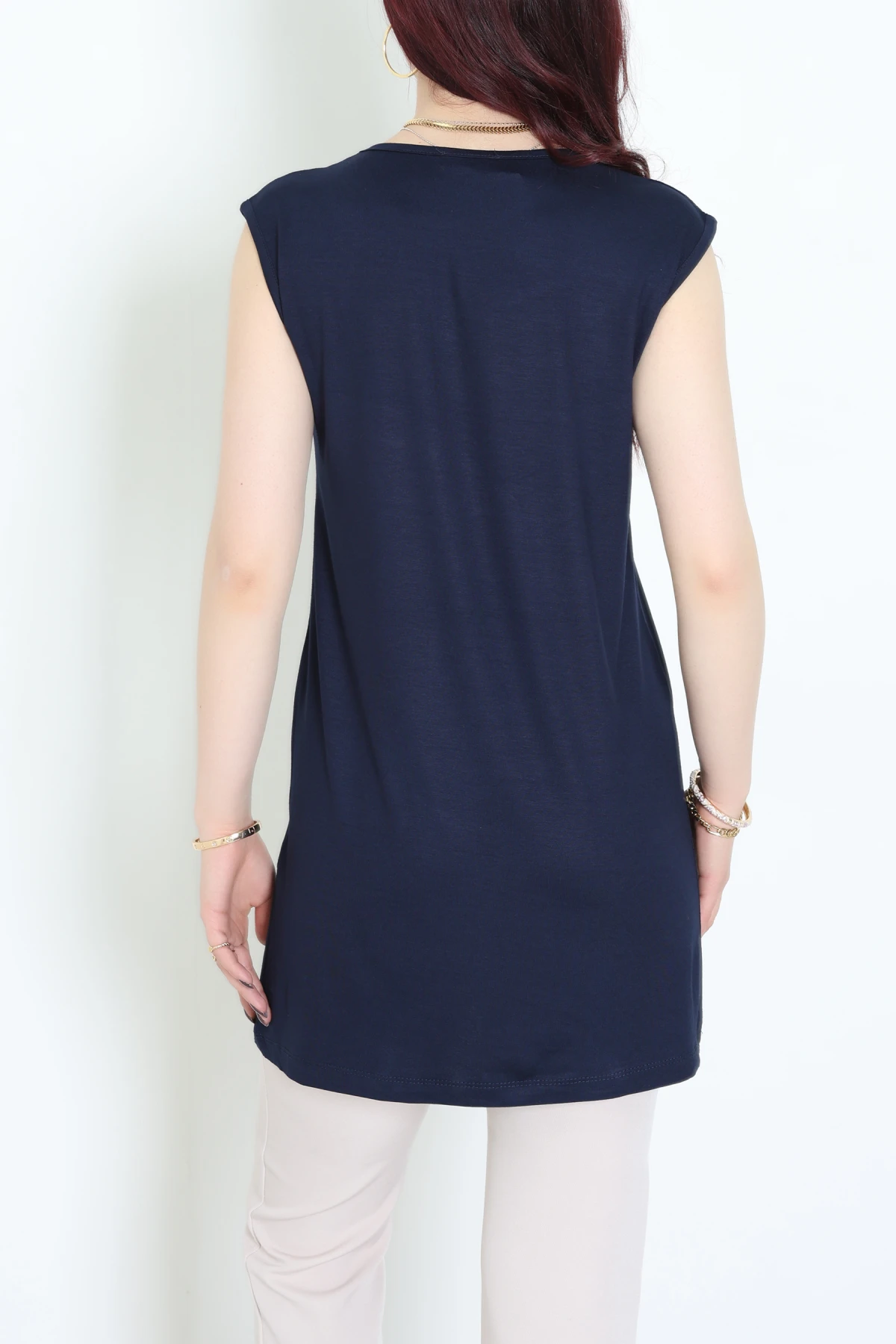 Bisiklet Yaka Sıfır Kollu Viskon Bluz Laci - 71487.599.