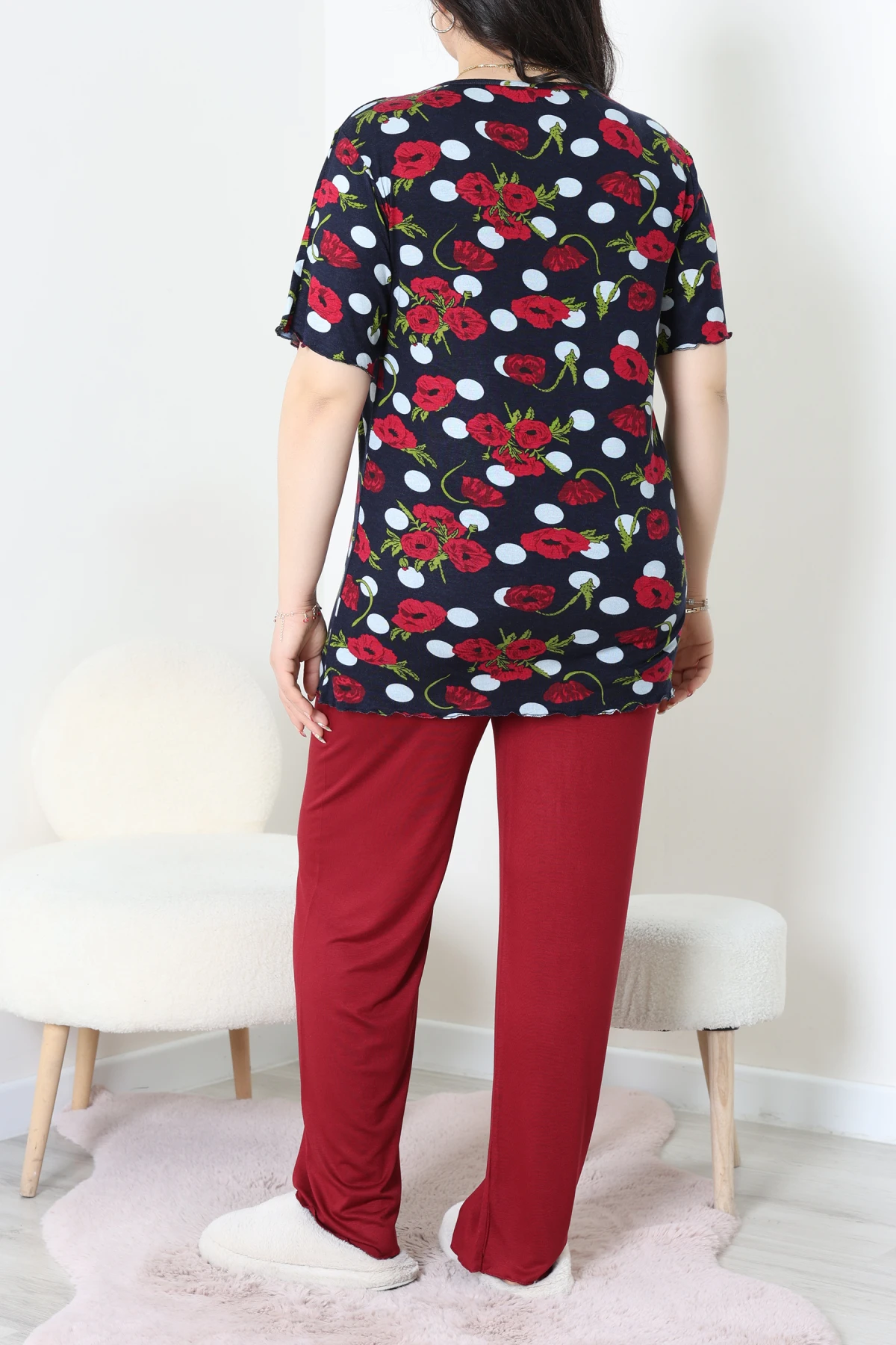 Büyük Beden Dantelli Pijama Takımı Laciçiçek - 71500.1773.