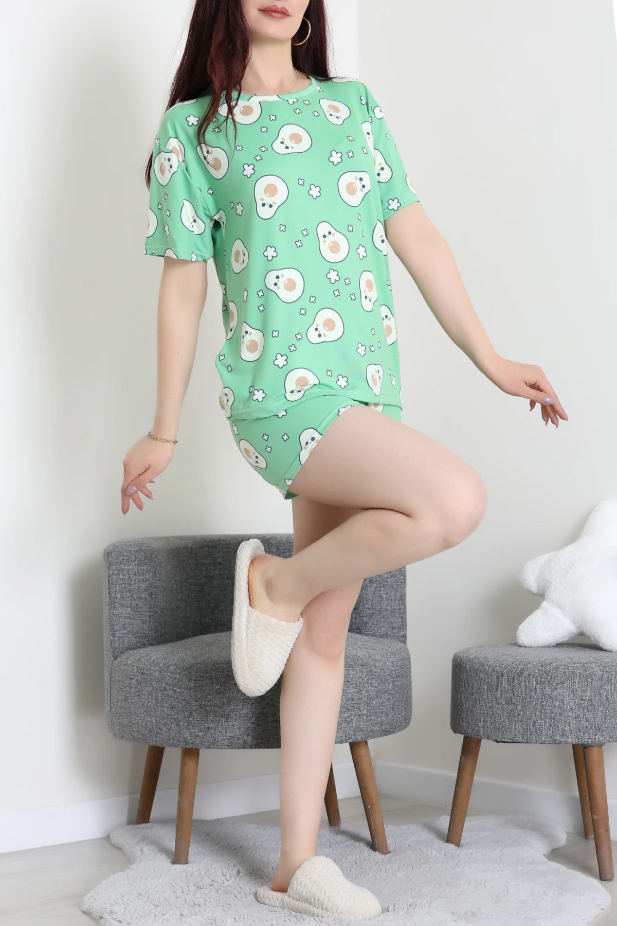 Alt Üst Aynı Şort Takım Yeşilavokado - 793.1287.