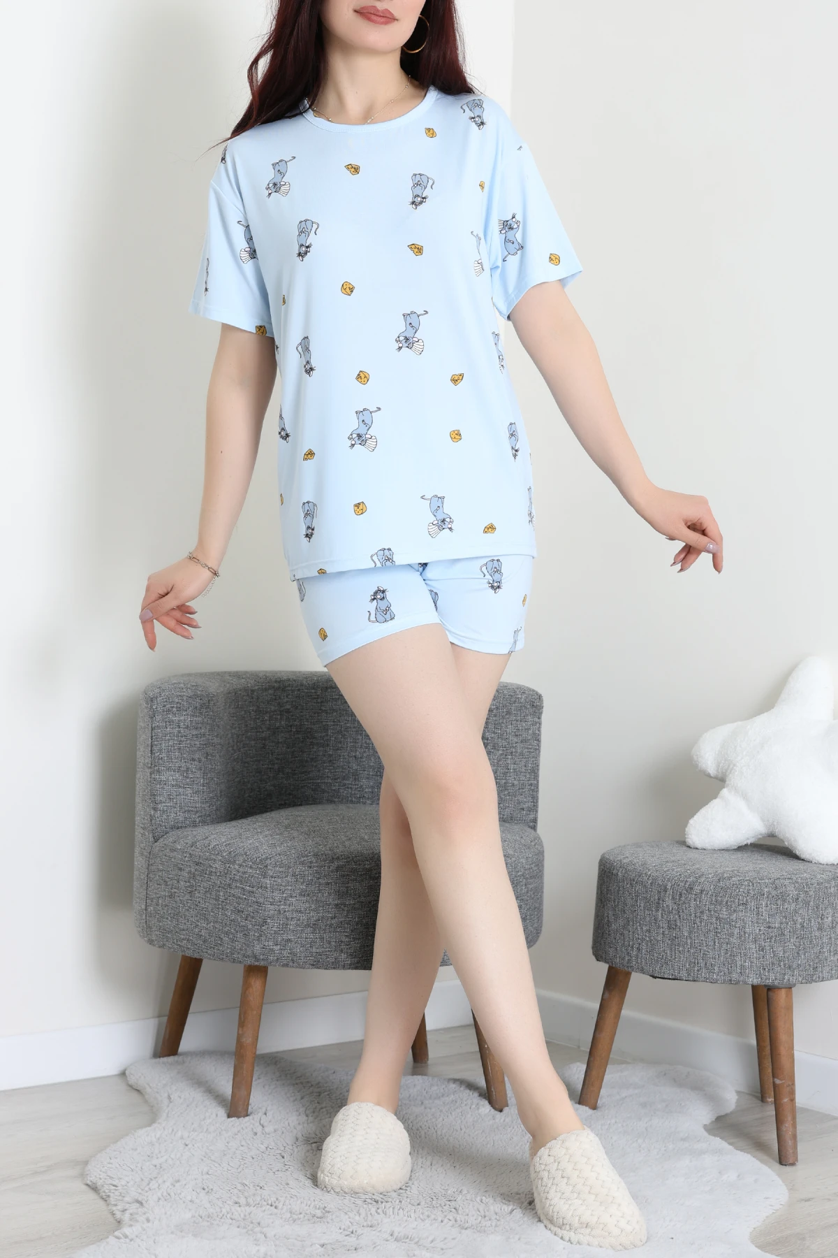 Alt Üst Aynı Şort Takım Mavifare - 793.1287.