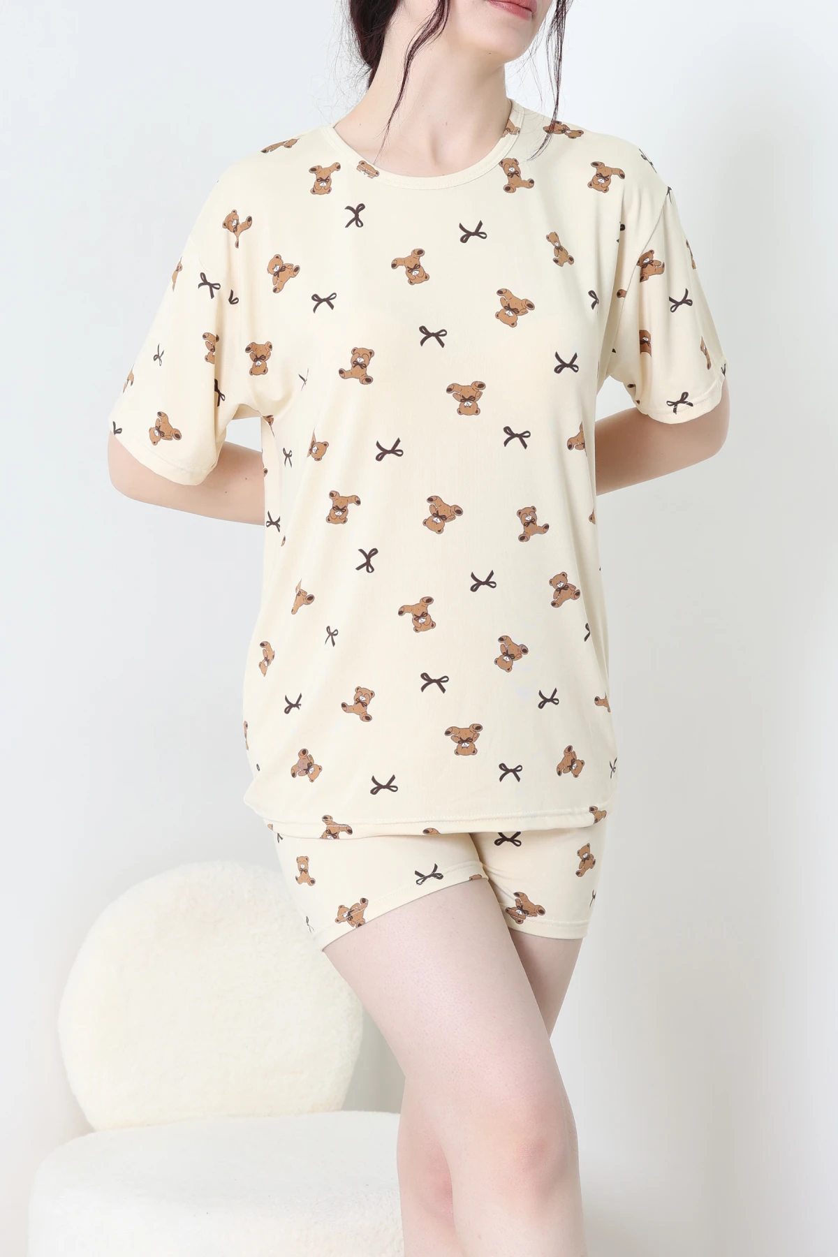 Alt Üst Aynı Şort Takım Bejkahve - 793.1287.