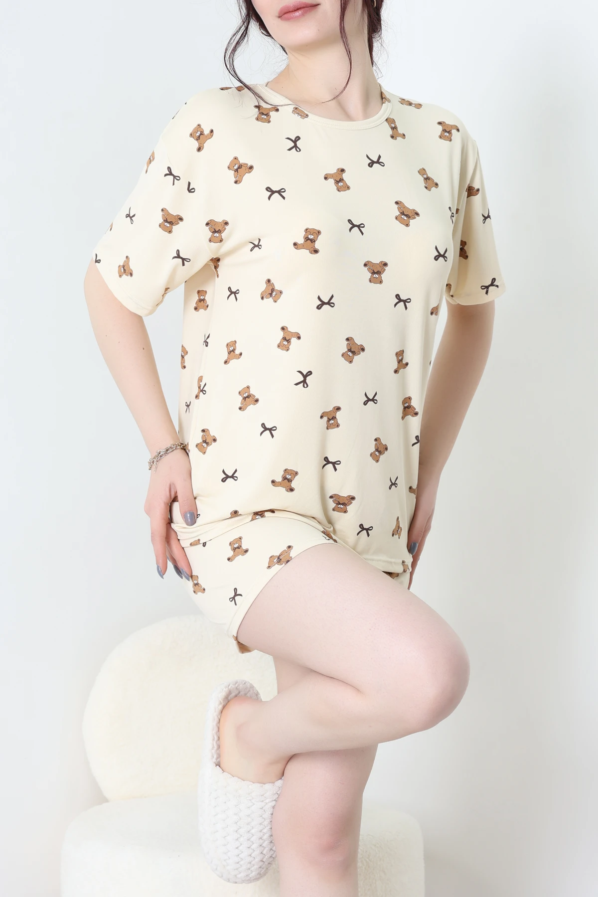 Alt Üst Aynı Şort Takım Bejkahve - 793.1287.