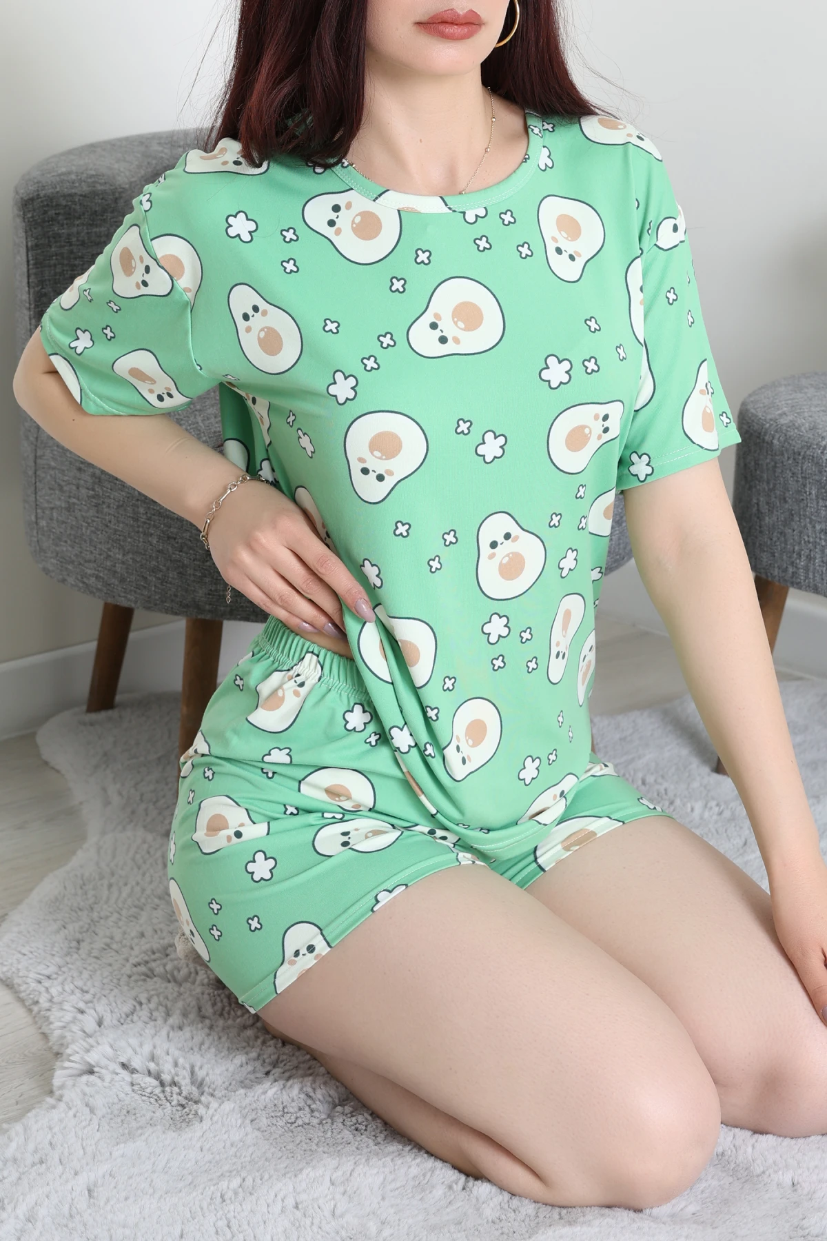 Alt Üst Aynı Şort Takım Yeşilavokado - 793.1287.