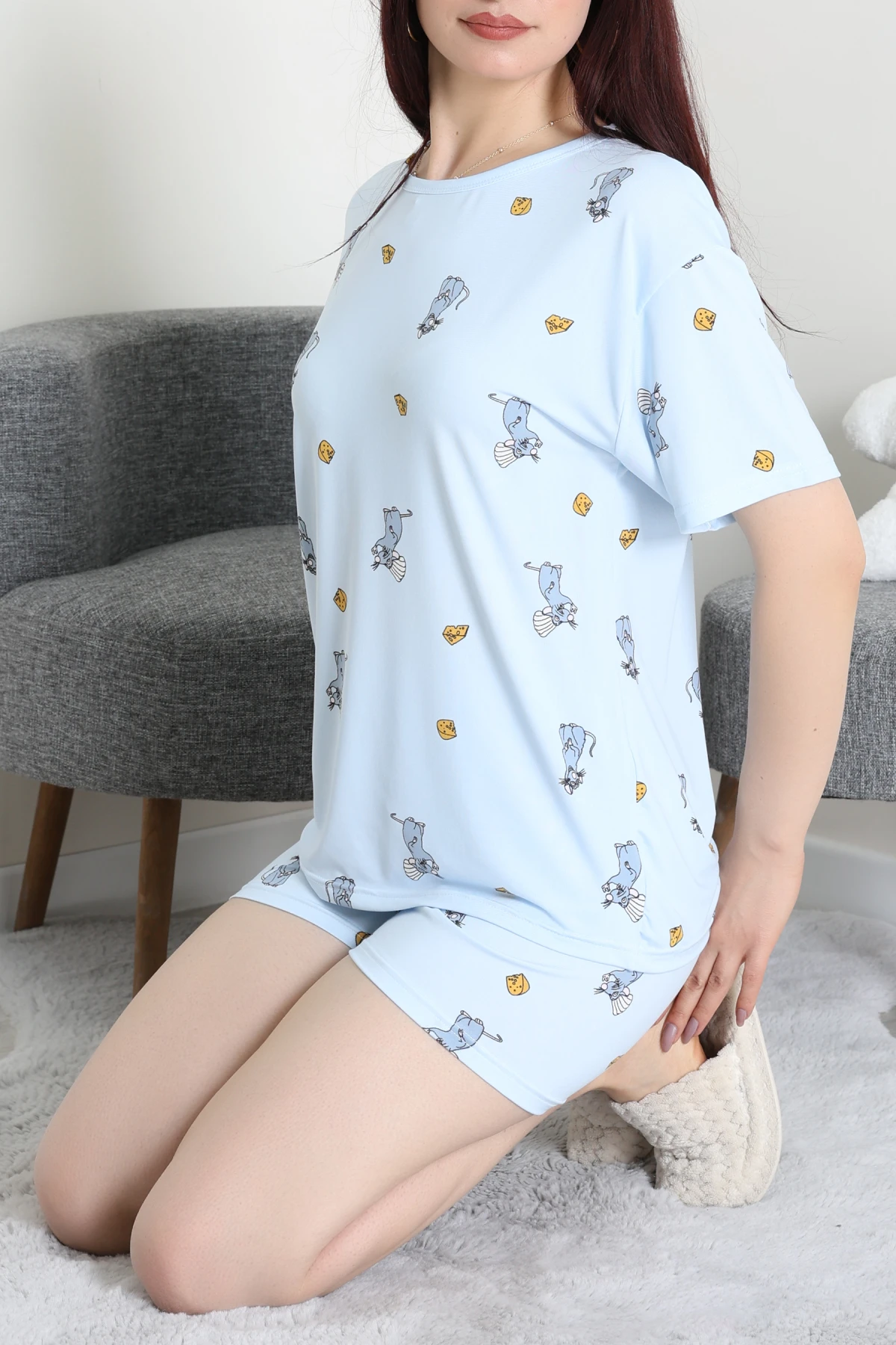 Alt Üst Aynı Şort Takım Mavifare - 793.1287.