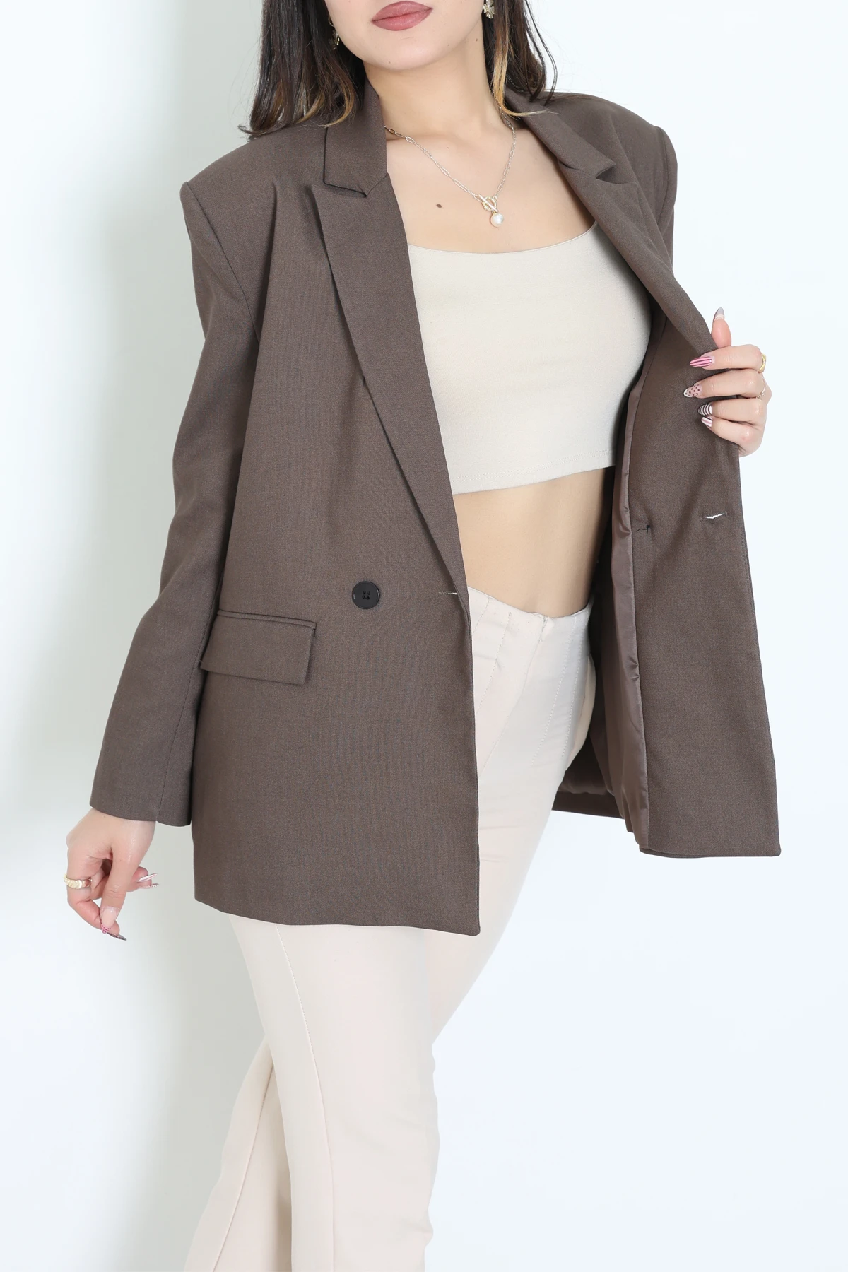 Astarlı Blazer Ceket Kahve - 8120.1437.