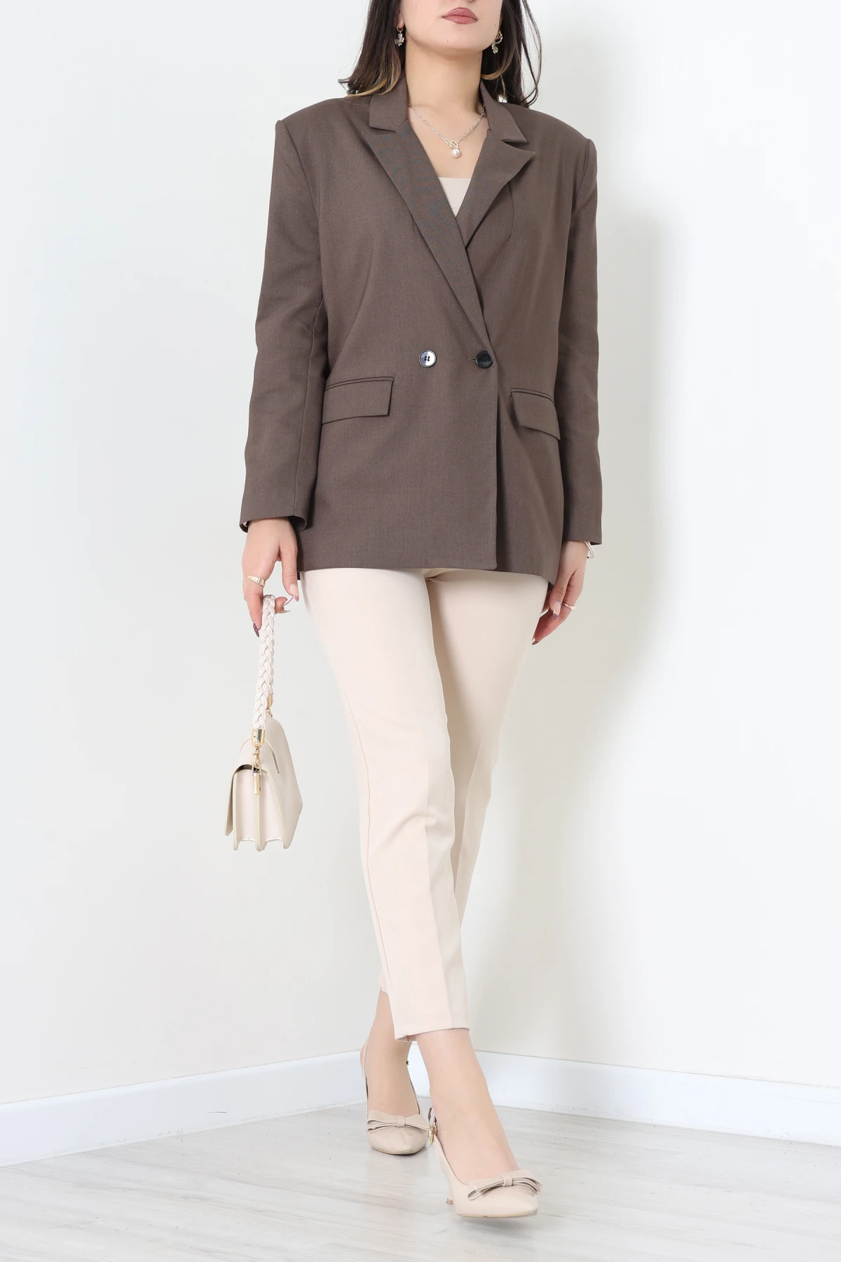 Astarlı Blazer Ceket Kahve - 8120.1437.