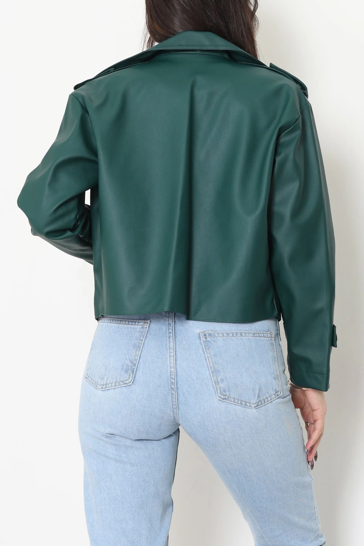 Astarlı Deri Ceket Zümrüt - 8678.179.