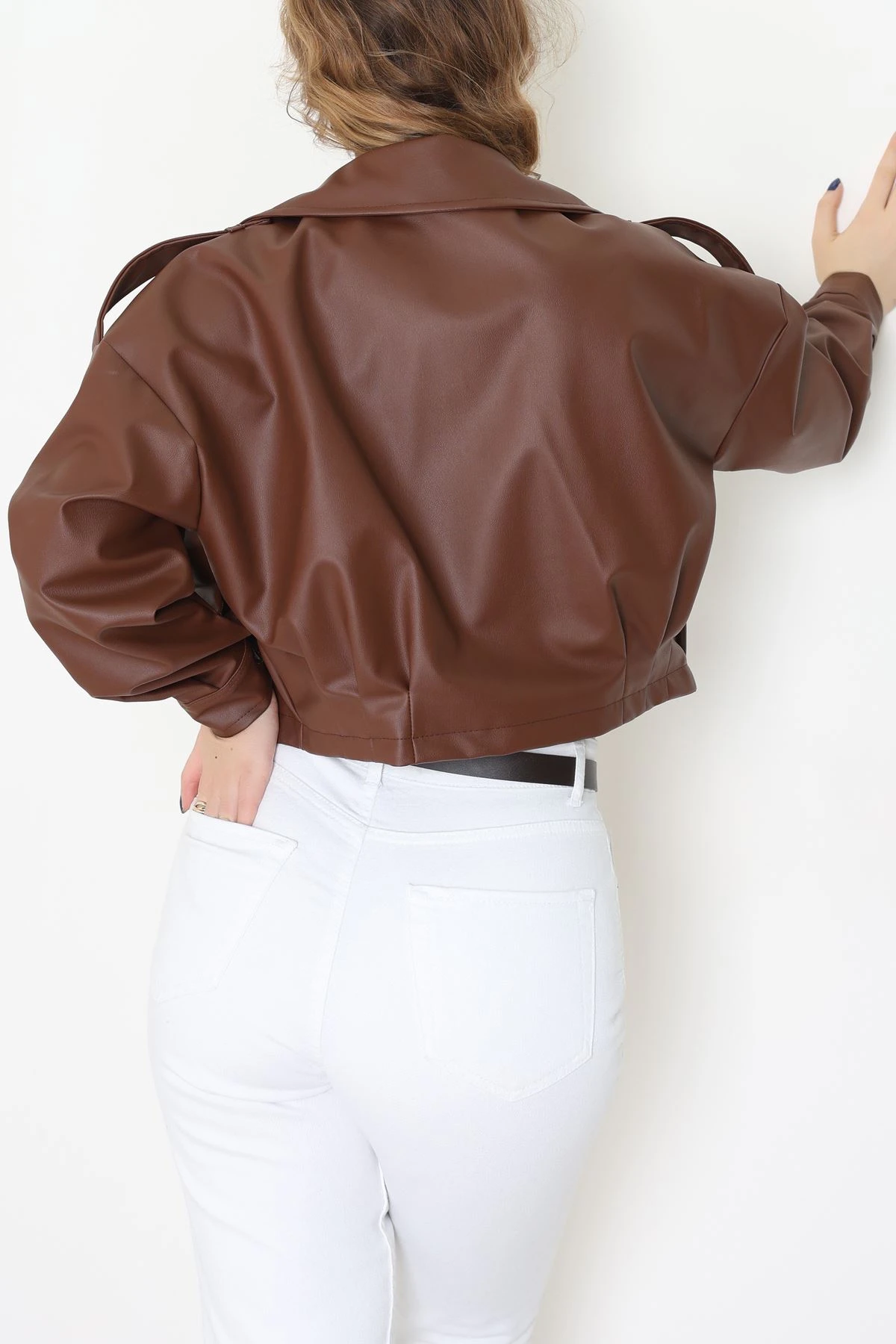 Astarlı Deri Ceket Kahve - 8770.179.